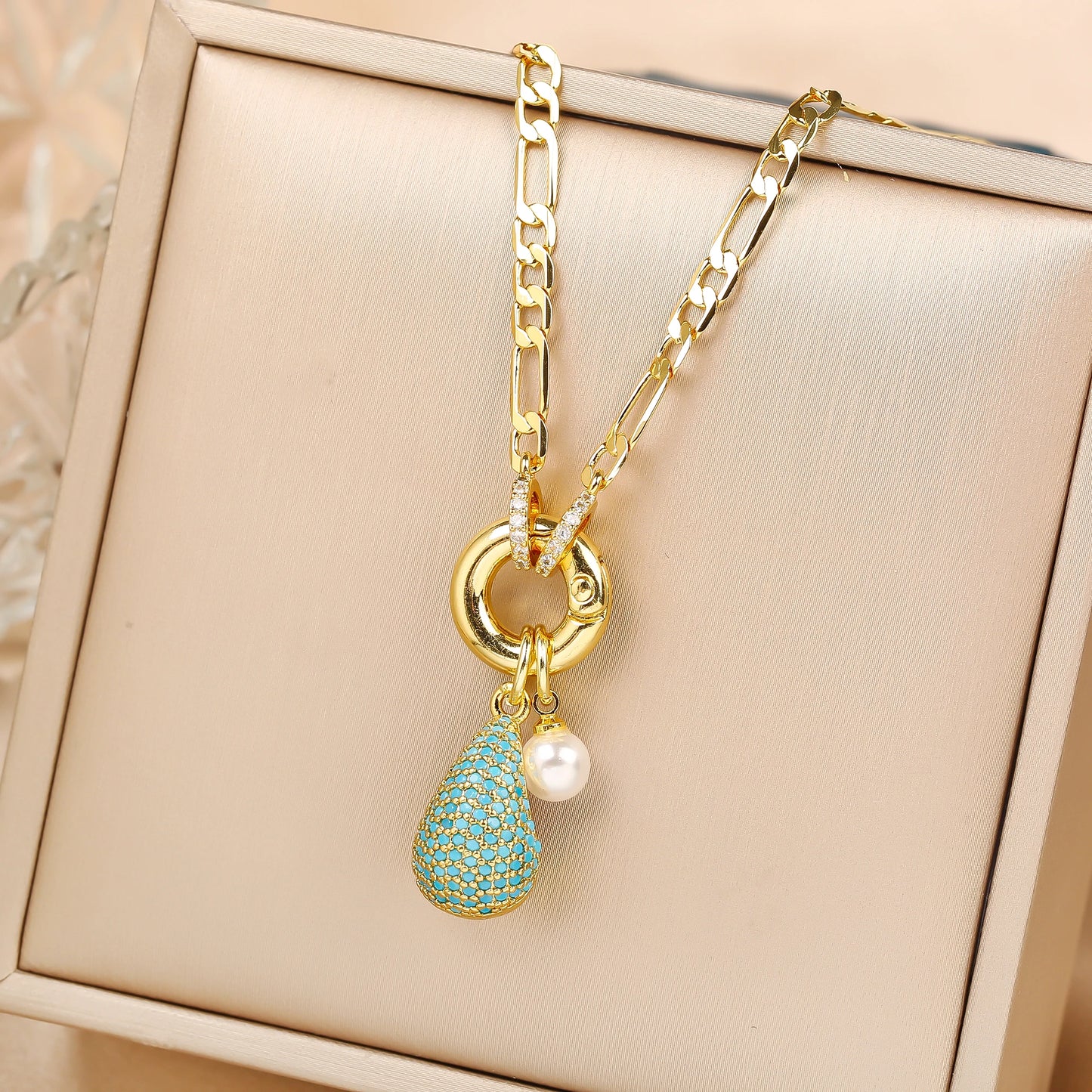 6 colori brillanti zirconi vírgiano goccia d'acqua ciondolo clavicola catena girocollo classico per donna ragazza festa quotidiana gioielli regalo di festa