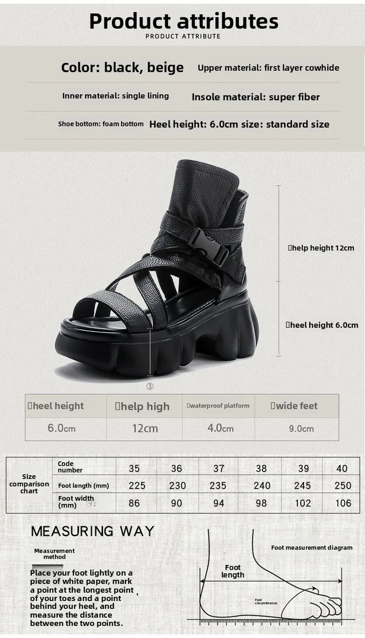 Scarpe Slip-on in Pelle da Donna, Nuovo Stile 2026, Scarpe con Punta Chiusa, Sandali Stile Romano, Scarpe Retrò da Donna con Plateau
