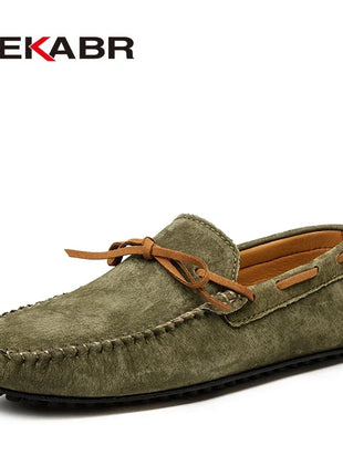 Dekbr Casual uomo scarpe in vera pelle estate traspirante verde mocassini da uomo scarpe in pelle Sapato Masculino Zapatos Hombre