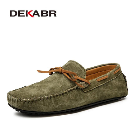 Dekbr Casual uomo scarpe in vera pelle estate traspirante verde mocassini da uomo scarpe in pelle Sapato Masculino Zapatos Hombre