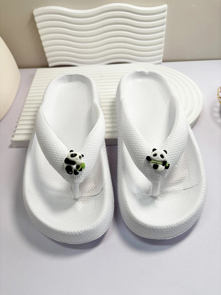 Infradito da donna multicolori estivi Sandali con fiocco in orsacchiotto metallico alla moda Sandali da spiaggia per le vacanze a casa Calzature versatili