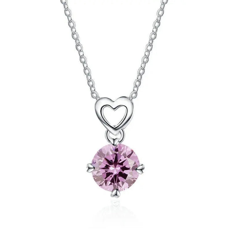 925 Sterling Silver Necklace For Women Round Pendent Sparkling Pave CZ Necklace Fashion Anniversary Birthday Jewelry Gifts N325 PlatiNum