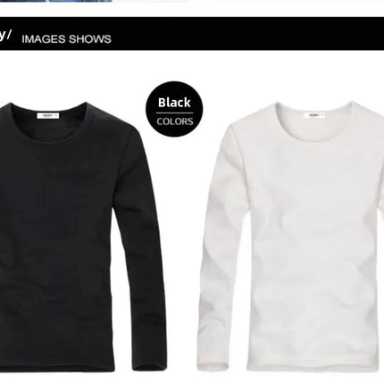 Thickened Fleece round Neck Long Sleeve Men's Base Shirt Warm Slim Fit Winter Inner Wear Casual Style T-Shirt Top PlatiNum