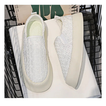 2025 Autumn New Fashion Shallow Mouth Casual Canvas Shoes for Men Breathable Comfortable Niche Design Versatile Chunky Sneakers