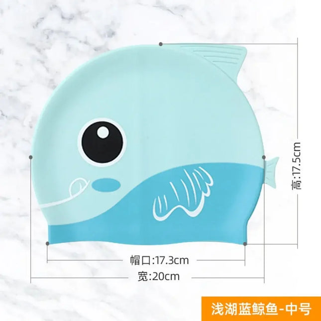 Whale shark pattern protect ears for long hair cartoon dinosaur pattern swimming cap swimming cap elastic hat swimming pool hat