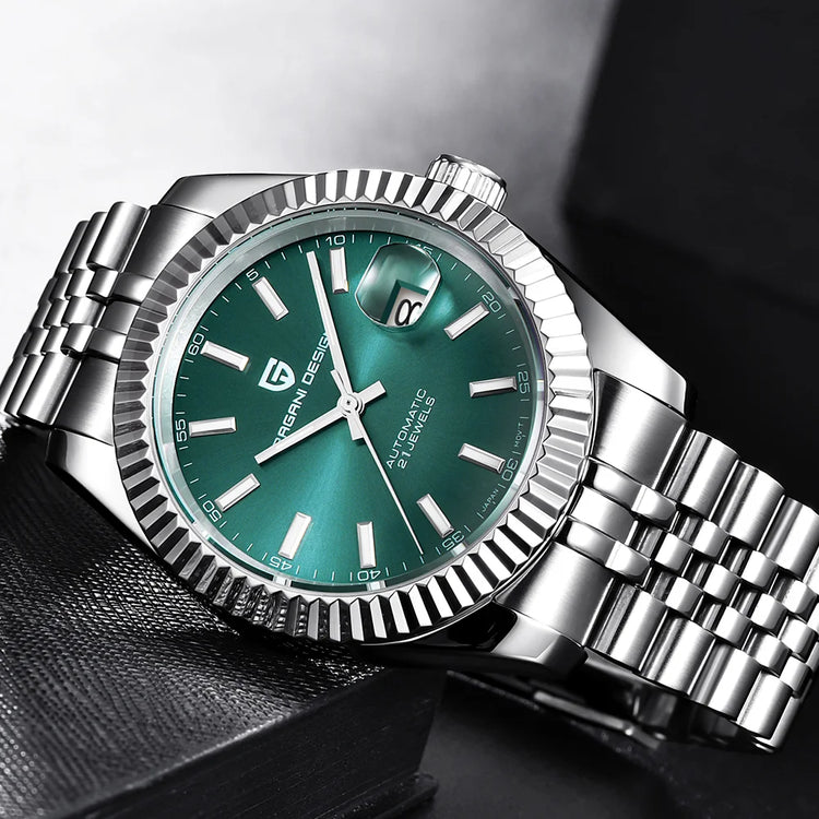 PAGANI DESIGN Luxury Men's Automatic Mechanical Watch Top Sapphire Stainless Steel 100m Waterproof Business Leisure Watch