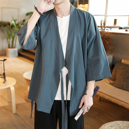 Camicie Kung Fu Stile Cinese, Abbigliamento Tradizionale Tai Chi, Completo Tang in Tinta Unita, Bluse Casual Comode in Cotone per Uomo