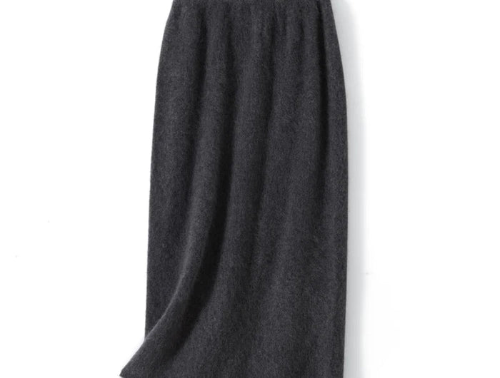 Autumn Winter Knitted Woolen High Waist Slim Fit Half-length Skirt Women's Mid-length Wrap Bodycon Skirt Elegant Commute Style PlatiNum