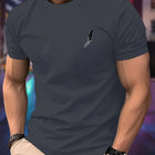 Nuova maglietta da corsa girocollo da uomo estiva sottile top con stampa di piume T-shirt sportiva fitness traspirante a maniche corte ad asciugatura rapida