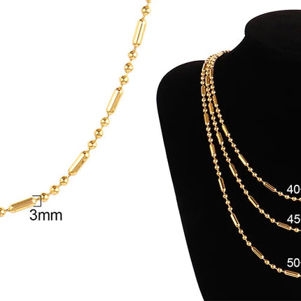 316 Stainless Steel Necklaces For Women Necklace Long Beads Chain Necklace Choker Necklace Bead Necklace Fashion Jewelry Gift PlatiNum