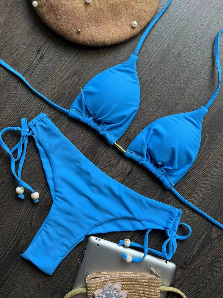 RUOTONGSEPT 2025 Nuovo Sexy Costume da Bagno Triangolare in 13 Colori per Donne, Bikini Brasiliano, Costume Push-Up, Set Bikini da Spiaggia platinumshop