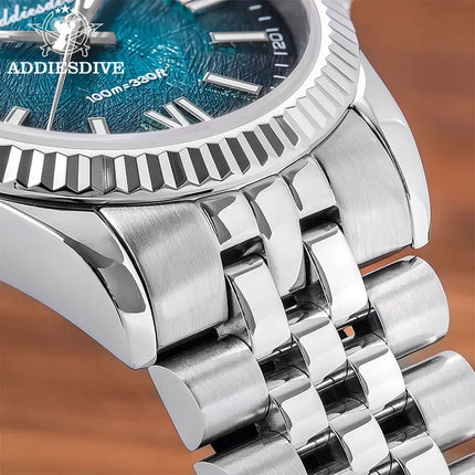 ADDIESDIVE 36mm AD2512 Watch For Men BGW9 Luminous Jubilee Strap 100m Waterproof Sapphire Glass VH31 Movement Quartz Watch Reloj