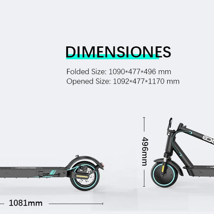 Monopattini elettrici RCB R17 350W, autonomia 23-30 km, design pieghevole, pneumatici solidi da pollici, doppio freno, certificati VMP
