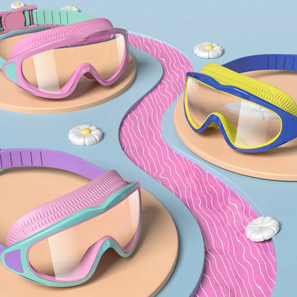 Kids Swim Goggles Caps Boys Girls Professional Diving Goggles Waterproof Anti-Fog Big Box