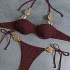 Micro Bikini 2026 Push Up Donna Costumi da Bagno Sexy Set Bikini String Thong Biquini Monokini Tinta Unita Abbigliamento da Spiaggia