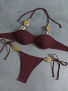 Micro Bikini 2026 Push Up Donna Costumi da Bagno Sexy Set Bikini String Thong Biquini Monokini Tinta Unita Abbigliamento da Spiaggia