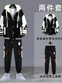 2022 Spring Autumn Men's Sets Print Tracksuit Men 2 Pieces Set Hoodies+Sweatpants Japan Fashion Men Clothing Jogging Sets Men