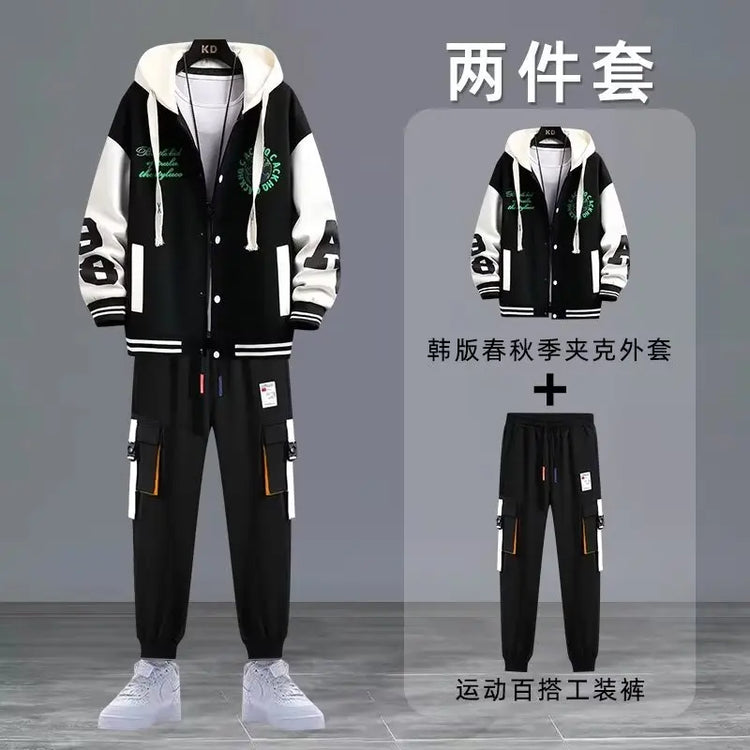 2022 Spring Autumn Men's Sets Print Tracksuit Men 2 Pieces Set Hoodies+Sweatpants Japan Fashion Men Clothing Jogging Sets Men