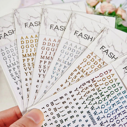 1PC 26-English Alphabet Number 3D Self-adhesive Nail Art Decal Sticker Word Small Letter Nail Decals Sticker Manicure Decoration