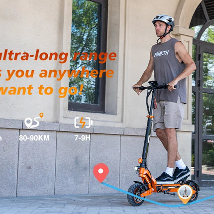 RCB D7 D7 PRO Monopattino Elettrico, Monopattino Elettrico per Adulti, Autonomia 80-110KM,  500W, 25KM/H, Pieghevole, Display LED, Controllo APP, Freni a Disco, Doppia Sospensione, Pneumatici 10 Pollici, Carico 150KG