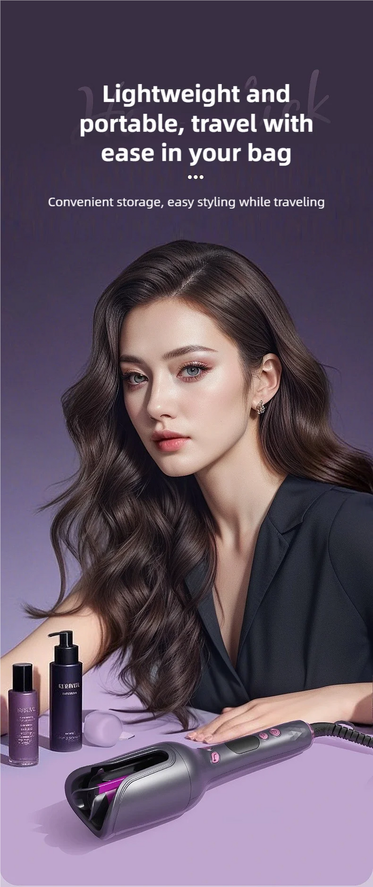 TINSOL 32MM Electric Rotary Curling Iron Automatic Hair Curler Negative Ion Air Rotating Curling Bar Professional Styling Tool