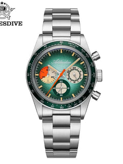 ADDIESDIVE 37mm Men's Luxury Watch 100m Water Resistance K1 Bubble Mirror Glass C3 Luminous Men's Stainless Steel Quartz Watch