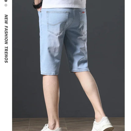 2025 Estate Marca Stretch Sottile Bermuda Masculina Cotone Denim Jeans Jorts Uomo Al Ginocchio Morbido Ropa Hombre Pantaloncini