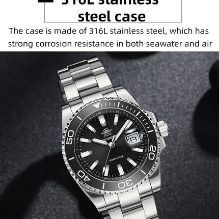 ADDIESDIVE 41MM Watch Men's AD2510 200m Waterproof Outdoor Sports Watch  Luminous Quartz Watch Relogios Masculino 316L Steel