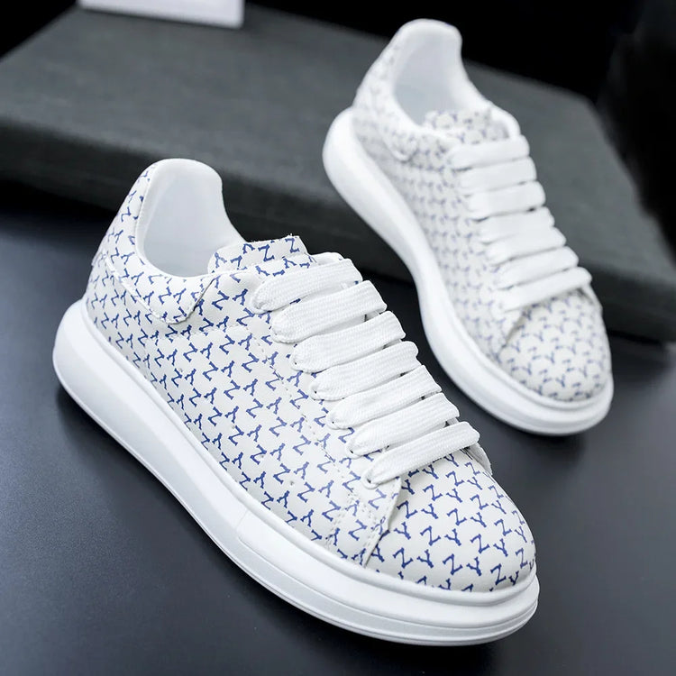 Couple white Shoes men 2024 new men's shoes trendy sports shoes  board shoes letters casual leather shoes white soft-soled shoes