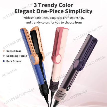 2 in 1 Hair Straightener & Hair Dryer with 15s Fast Heating Hair Flat Iron Negative Ion Iron for Less Frizz, Shinier & Smoother