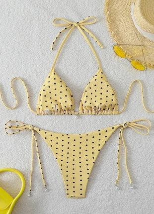 Bikini di Tendenza 2026, Costume da Bagno Sexy con Perle, Micro Bikini a Pois, Abbigliamento da Spiaggia per Donna platinumshop