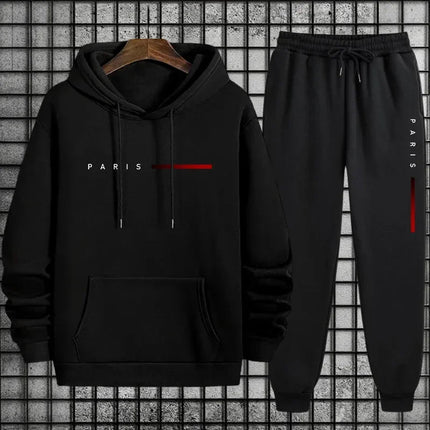 Men's Tracksuit Hoodies Pants Plus Size Autumn Winter Daily Casual Sporty Jogging Suit Fashion Sweatshirt Outfit Male Sports Set PlatiNum
