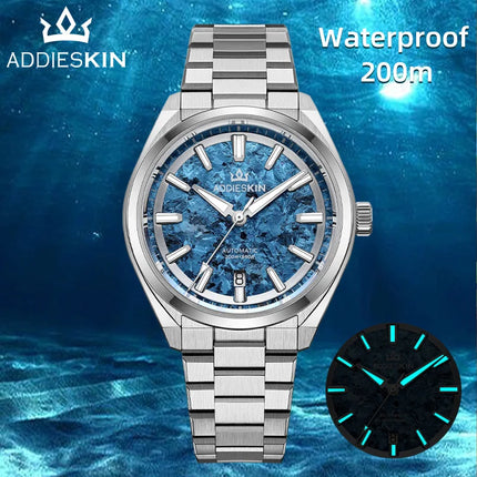 AddiesKin Men Automatic Mechanical Watch Miyota 9015 Sapphire Crystal 200M Waterproof Stainless Steel Luxury Diver Watch K006
