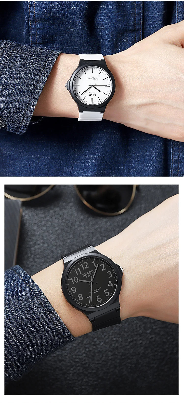 SKMEI Top Brand Casual Quartz Wristwatches Mens New Simple TPU Strap 3Bar Waterproof Watches For Male Time Clock Reloj Hombre