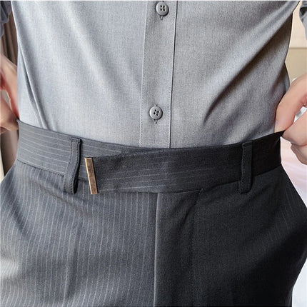 Pantaloni da abito da uomo primavera autunno Moda stile britannico Business Office Pantaloni eleganti da uomo Pantaloni da uomo slim fit a righe di alta qualità