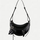 Borsa a tracolla a mezzaluna da donna in pelle PU, design elegante, borsa per tutti i giorni