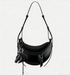 Borsa a tracolla a mezzaluna da donna in pelle PU, design elegante, borsa per tutti i giorni