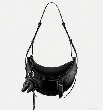 Borsa a tracolla a mezzaluna da donna in pelle PU, design elegante, borsa per tutti i giorni