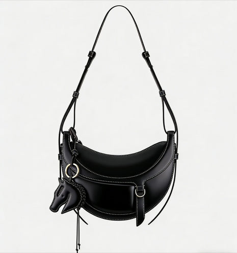 Borsa a tracolla a mezzaluna da donna in pelle PU, design elegante, borsa per tutti i giorni