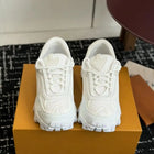 Minimalist Pure White Mesh & Leather Hiking‑Style Dad Sneakers Serrated Non‑Slip Thick Sole Triangle Tongue Decor Elevated Casual Ladies Athletic Shoes