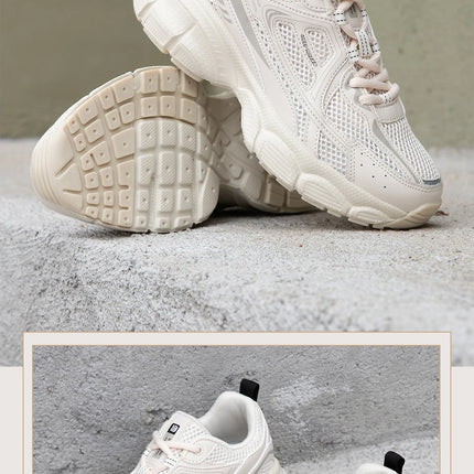 Baasploa Scarpe da corsa retrò da donna Scarpe da jogging sportive con lacci in rete da esterno Scarpe casual leggere e traspiranti antiscivolo da donna