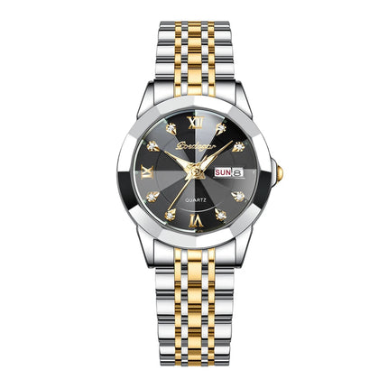 POEDAGAR orologi da donna di marca di lusso impermeabile luminoso data settimana orologio al quarzo per donna orologio da donna di moda in acciaio inossidabile platinumshop