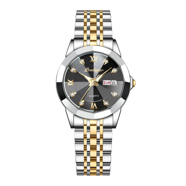 POEDAGAR orologi da donna di marca di lusso impermeabile luminoso data settimana orologio al quarzo per donna orologio da donna di moda in acciaio inossidabile platinumshop
