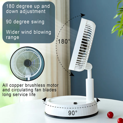 Ventilatore pieghevole portatile 6000mAh Dispositivo di raffreddamento dell'aria con telecomando USB Ventilatore da pavimento wireless ricaricabile silenzioso per la casa all'aperto
