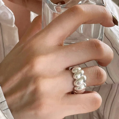 VENTFILLE Anello largo ad arco in argento sterling 925 per gioielli di design punk con geometria femminile regalo asimmetrico Dropshipping