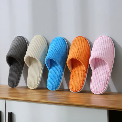 5 pairs/lot men women disposable hotel slippers guest cotton slides home travel SPA slipper hospitality cheap indoor slip-on
