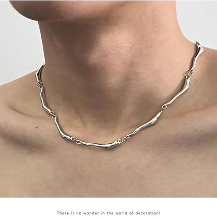 New Irregular Wave Shape Chain Men Necklace Advanced Sense Stainless Steel Figaro Cuban Chain Necklace For Men Women Jewelry
﻿ PlatiNum