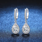 Classic 100% Real 1 Carat Pear Cut Moissanite Diamond Drop Earrings Women’s S925 Silver Earring Plated PT950 Fine Jewelry PlatiNum