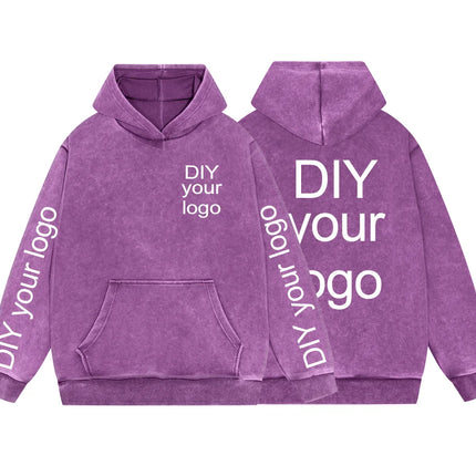 Washed Retro Hoodies 5 Colors 100%Cotton Hoody Customized Personalized Pattern Customization Pullover Team Logo Company Logo