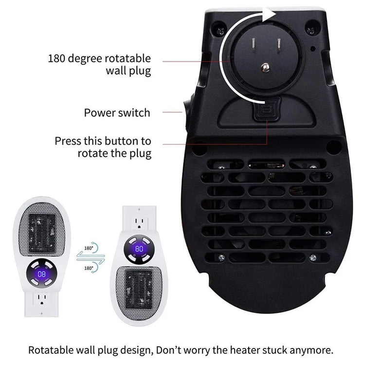 Portable Mini Space Heater with Remote Control Fast Heating Electric Warmer for Room Office Desk Indoor Use